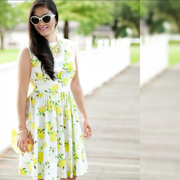 Kate Spade BNWOT "Lyric" lemon print dress - Picture 9 of 13